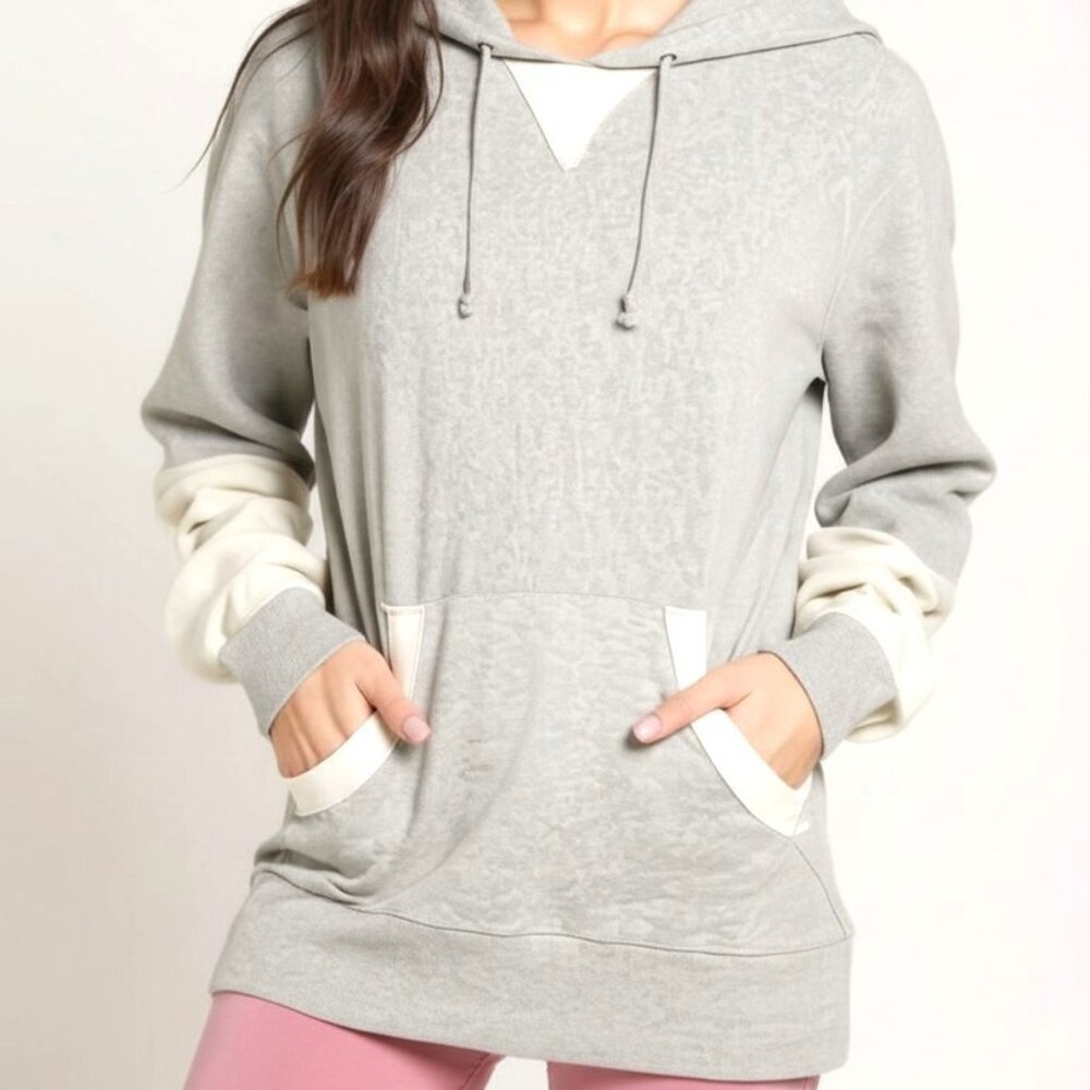 Free People Movement Hawking Hoodie Gray Oversized Pullover Sweatshirt Small